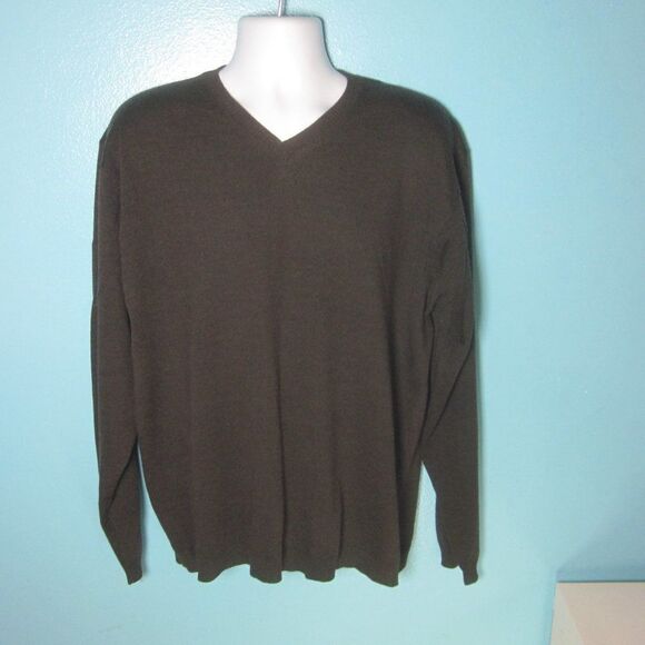 Men VINTAGE Banana Republic Extrafine Merino Wool Size XL Pullover VNeck Sweater - Picture 1 of 9